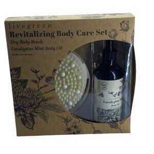 Livegreen Revitalizing Body Care Set: Dry Body Brush & Eucalyptus Mint Body Oil